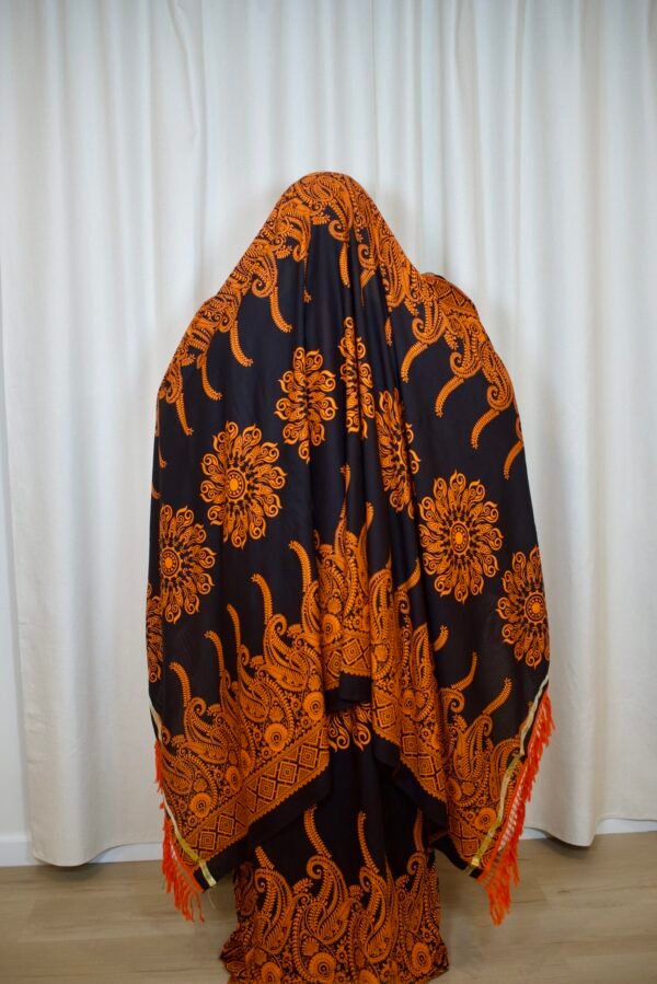 Premium Rayon Batik Maxi Dress and Large Scarf Set (Paisley) - Image 3