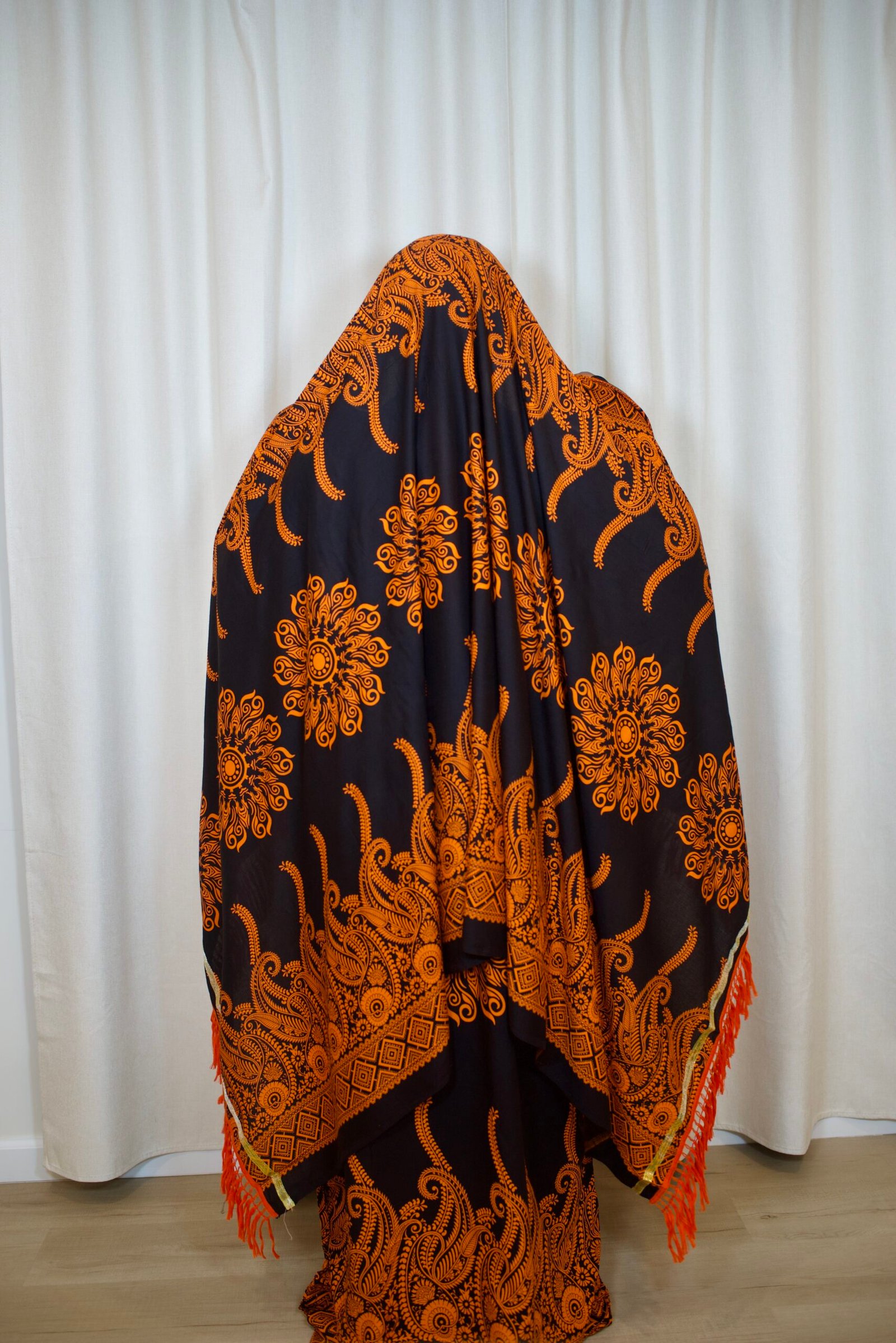 Premium Rayon Batik Maxi Dress and Large Scarf Set (Paisley) - Image 3