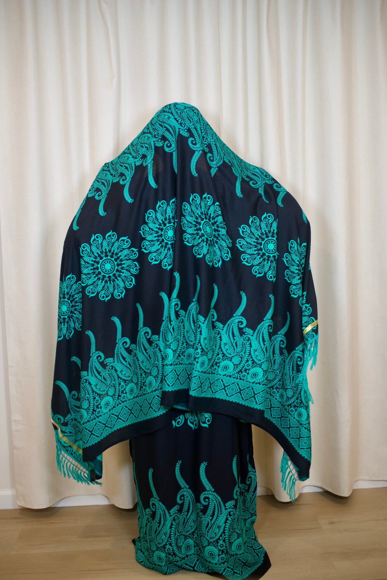 Premium Rayon Batik Maxi Dress and Large Scarf Set (Paisley) - Image 7