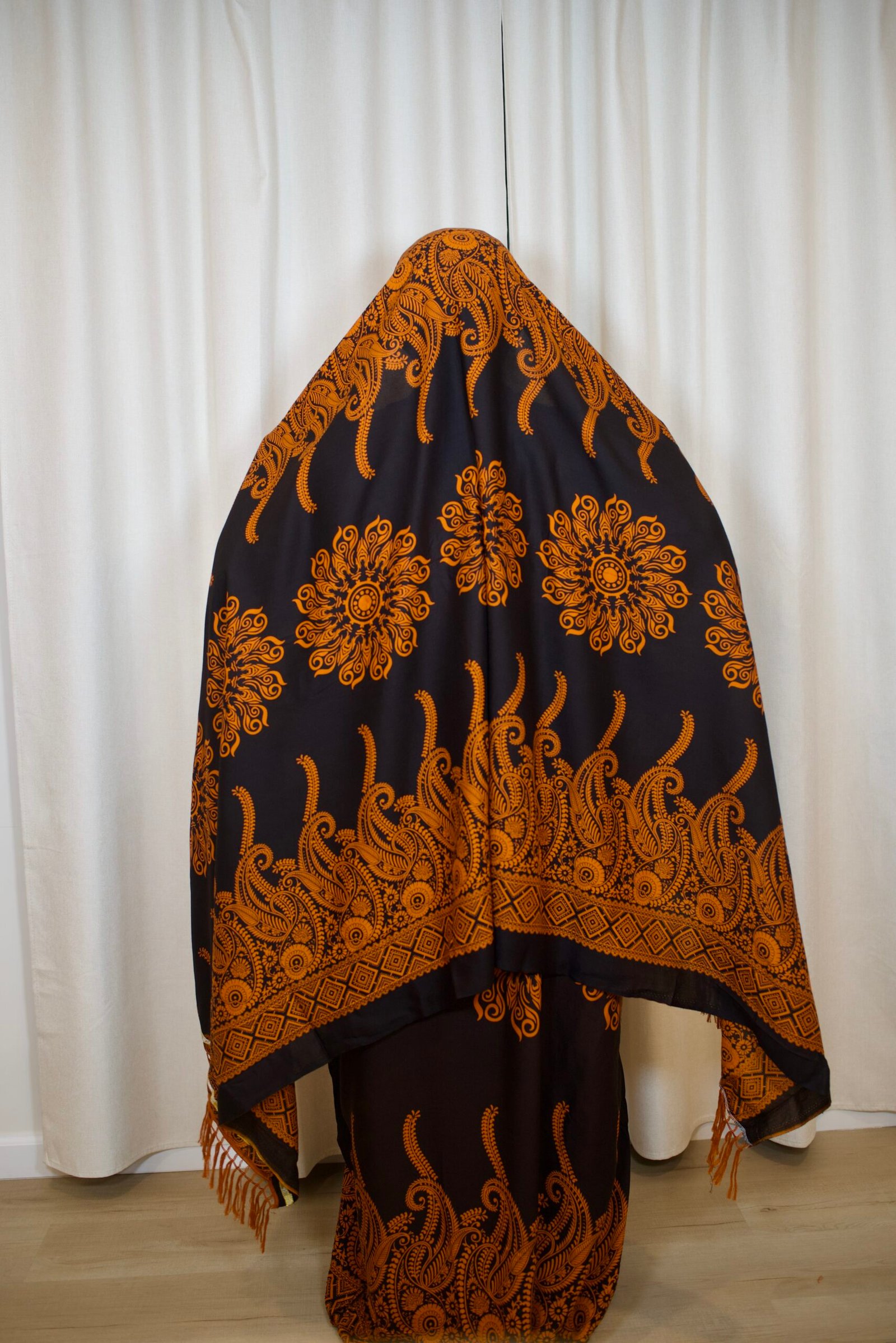 Premium Rayon Batik Maxi Dress and Large Scarf Set (Paisley) - Image 2