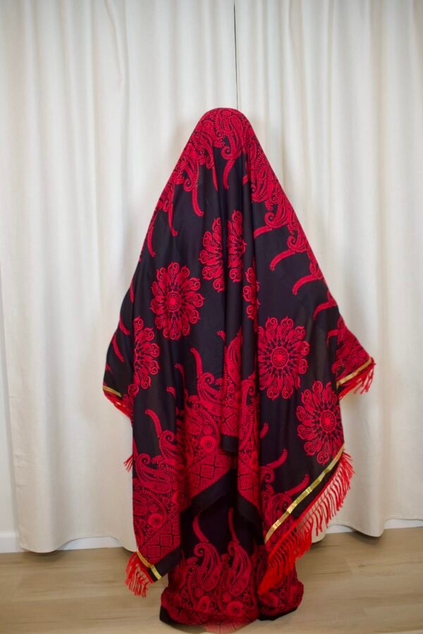 Premium Rayon Batik Maxi Dress and Large Scarf Set (Paisley) - Image 5