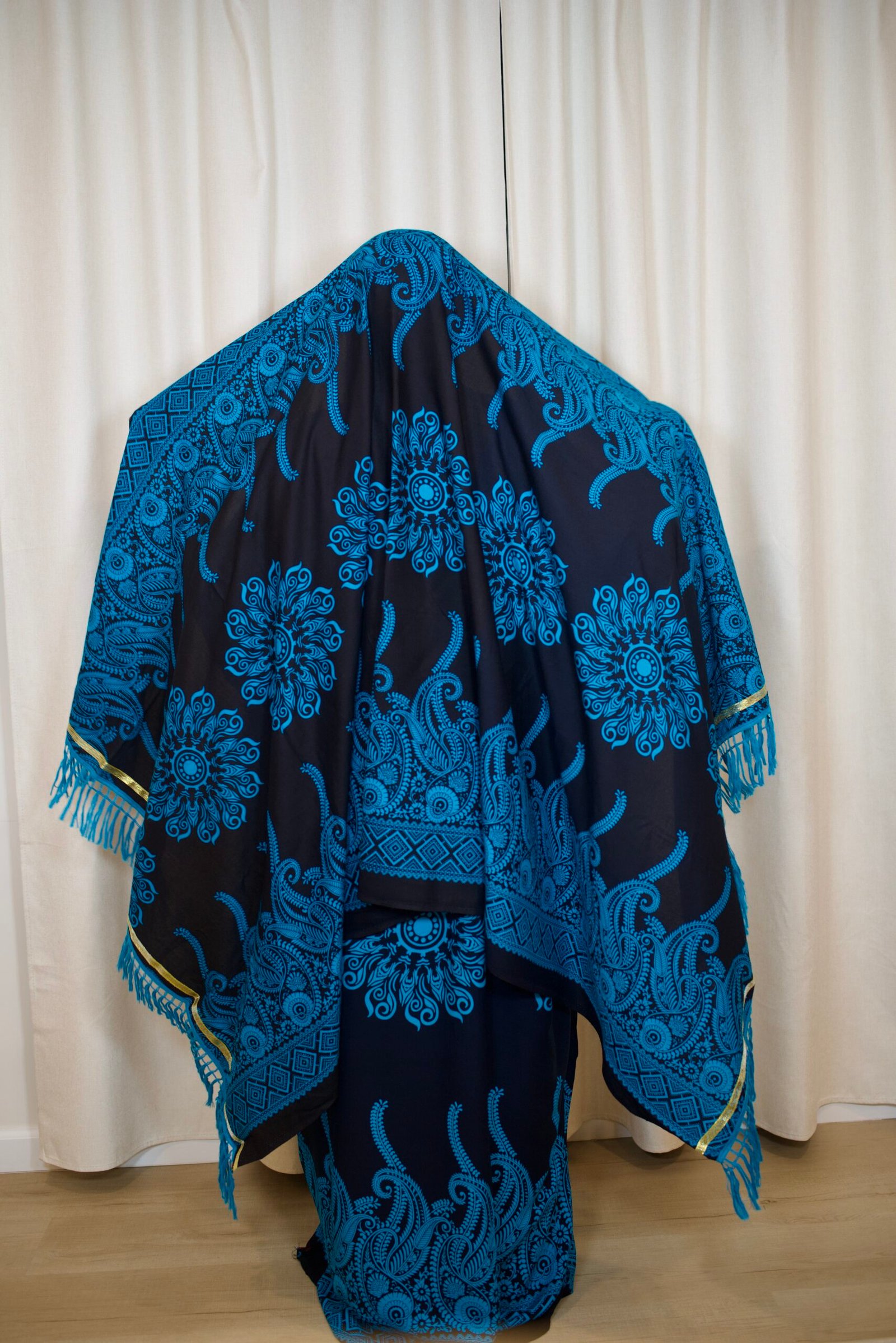 Premium Rayon Batik Maxi Dress and Large Scarf Set (Paisley) - Image 6