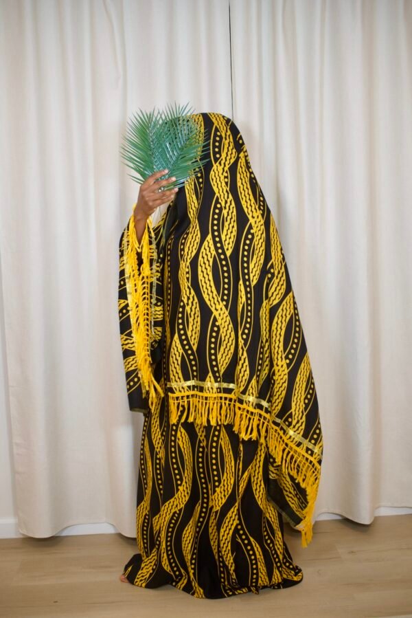 Premium Rayon Batik Maxi Dress and Large Scarf Set (Helix) - Image 3