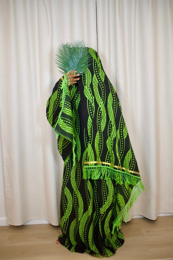 Premium Rayon Batik Maxi Dress and Large Scarf Set (Helix) - Image 5