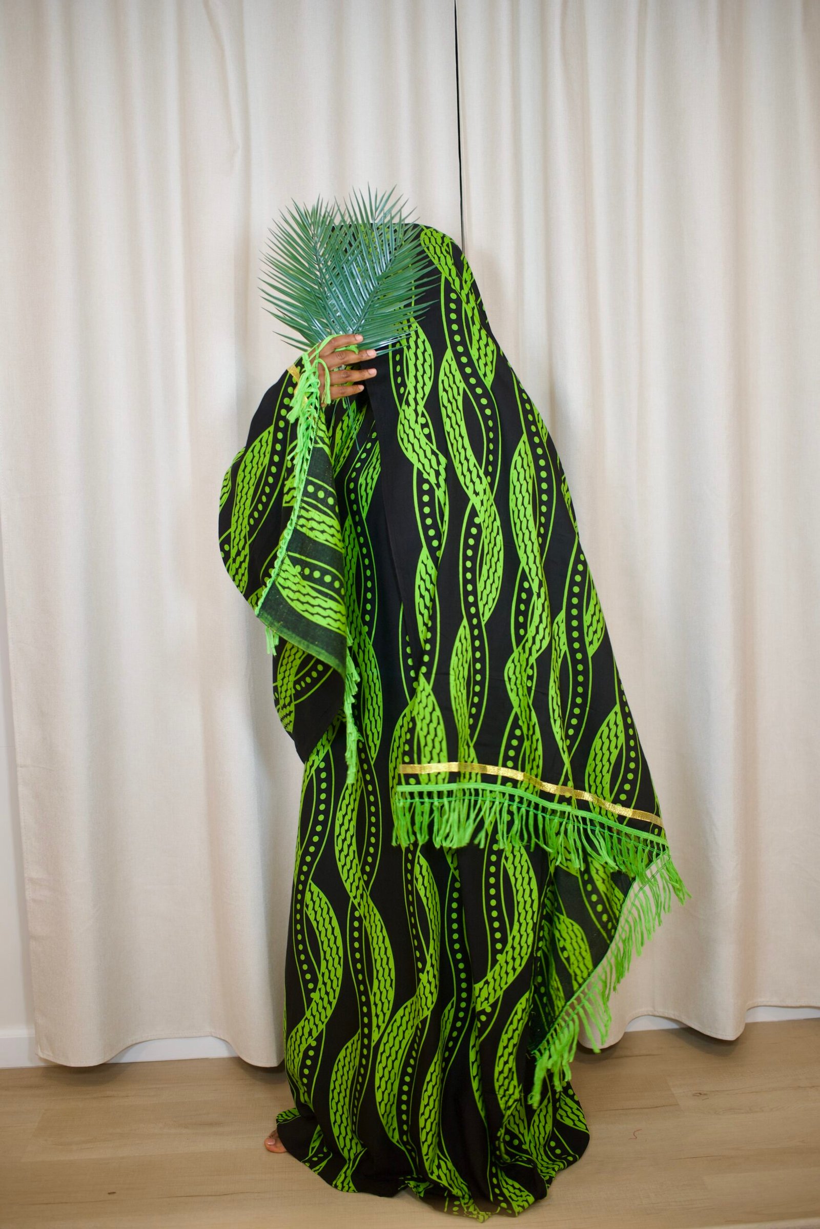 Premium Rayon Batik Maxi Dress and Large Scarf Set (Helix) - Image 5