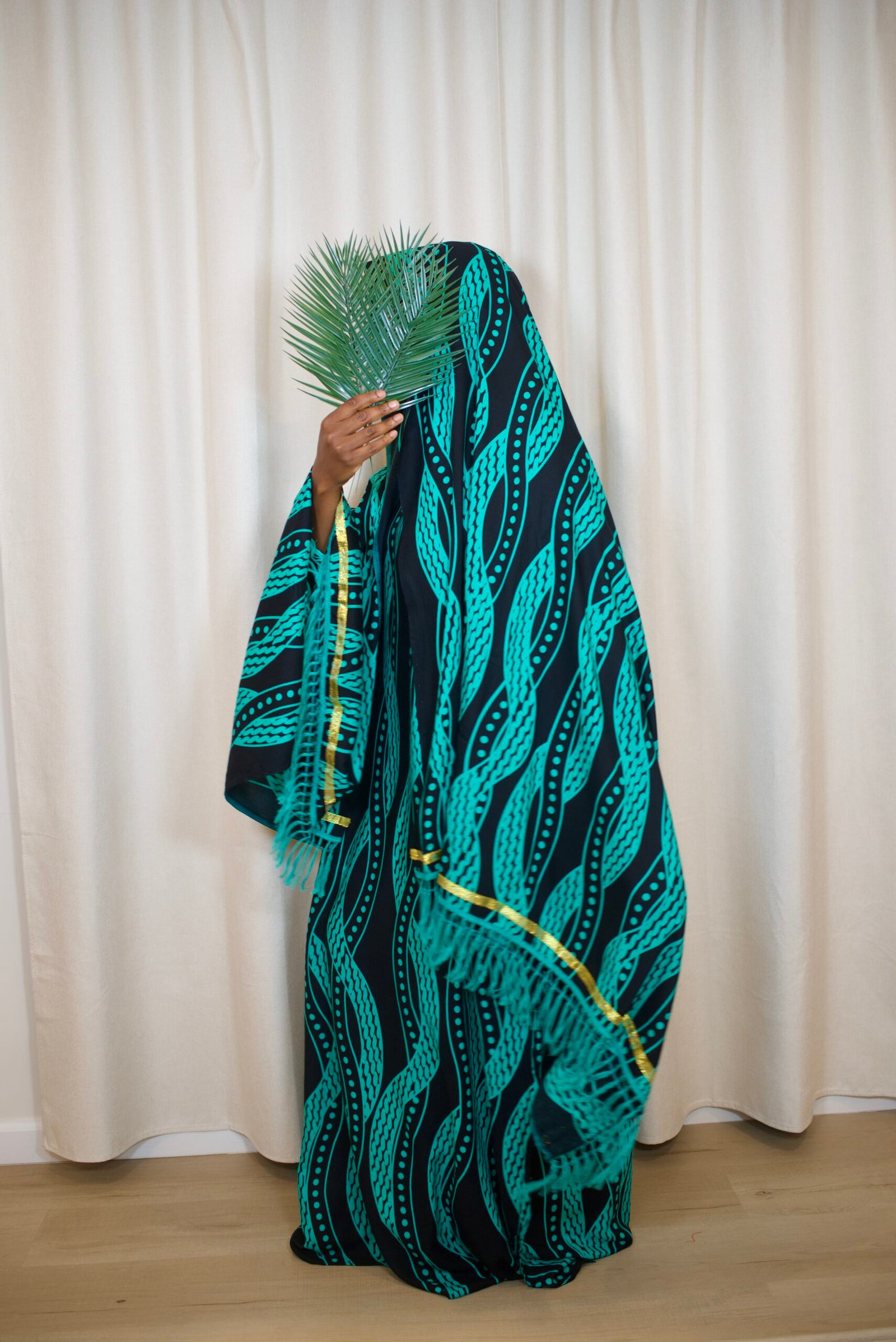 Premium Rayon Batik Maxi Dress and Large Scarf Set (Helix) - Image 4