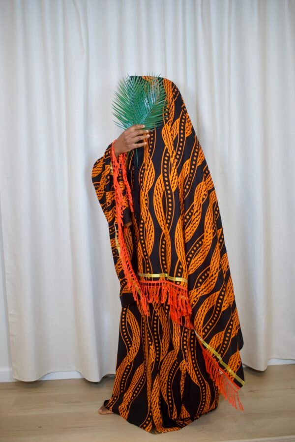 Premium Rayon Batik Maxi Dress and Large Scarf Set (Helix) - Image 6