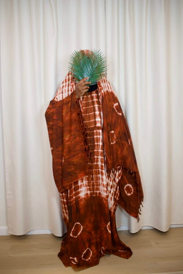 Tie Die Maxi Dress and Large Scarf Set (Rainfall)