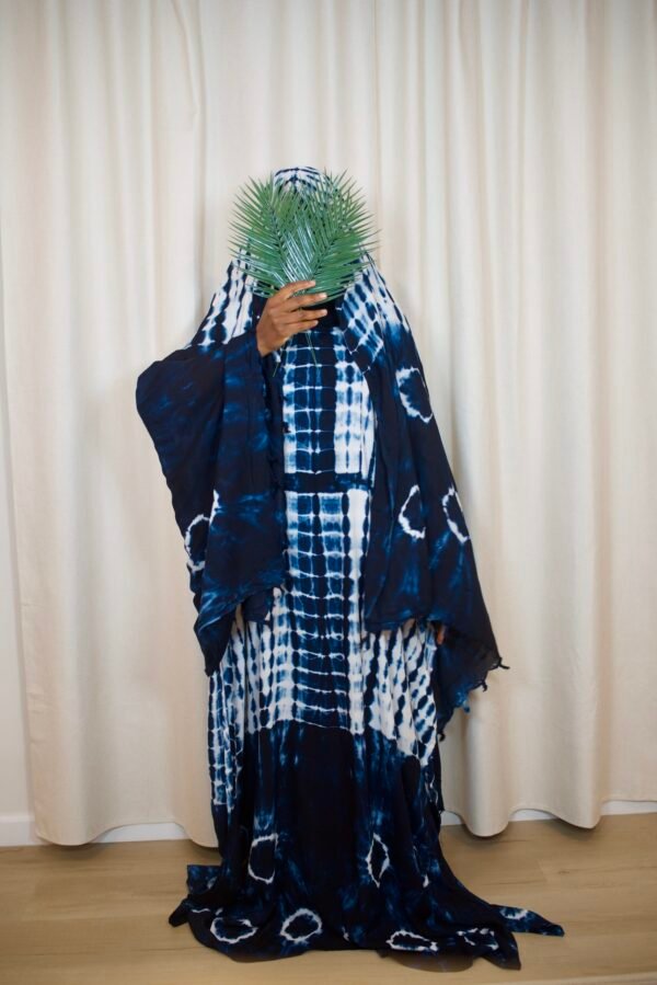 Tie Die Maxi Dress and Large Scarf Set (Rainfall) - Image 4