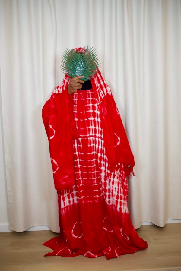 Tie Die Maxi Dress and Large Scarf Set (Rainfall) - Image 3