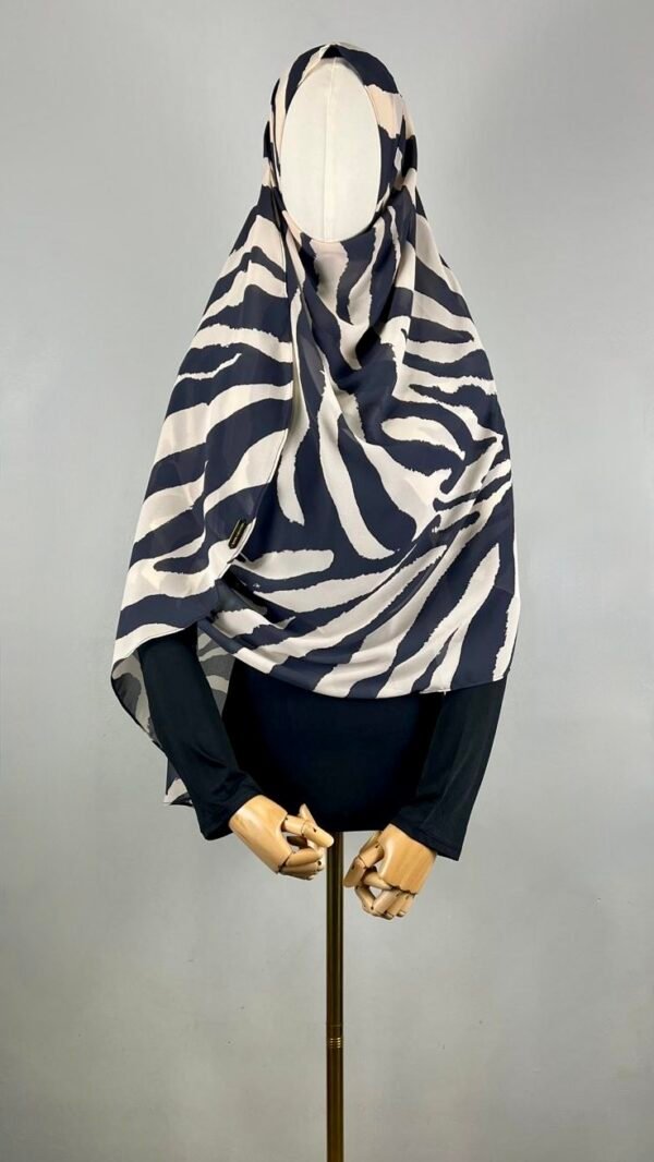 Print Chiffon Double Loop Pre-stitched Hijab - Image 2