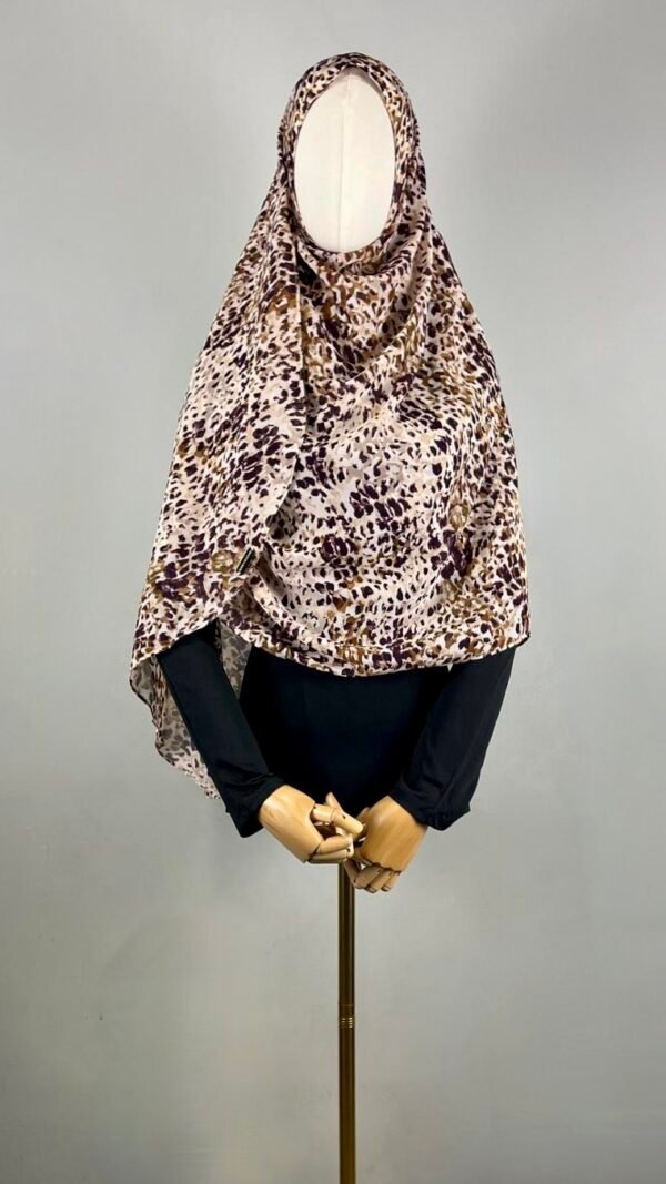 Print Chiffon Double Loop Pre-stitched Hijab - Image 4