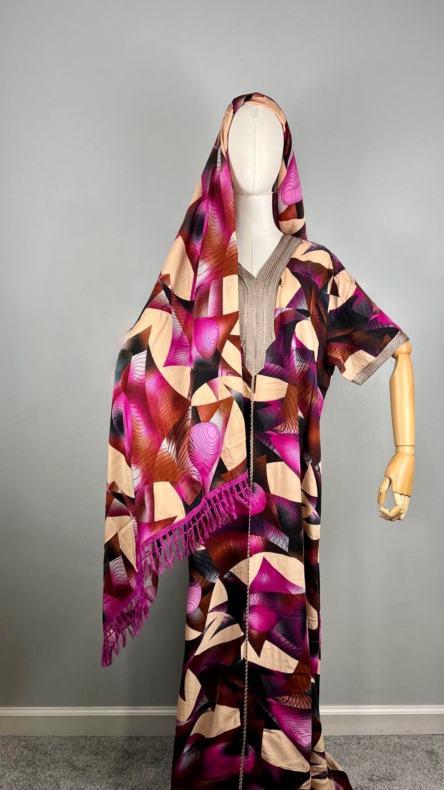 Ribbon Detail Maxi Dress and Large Scarf Set - Image 6