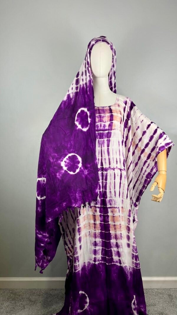 Tie Die Maxi Dress and Large Scarf Set (Rainfall) - Image 6