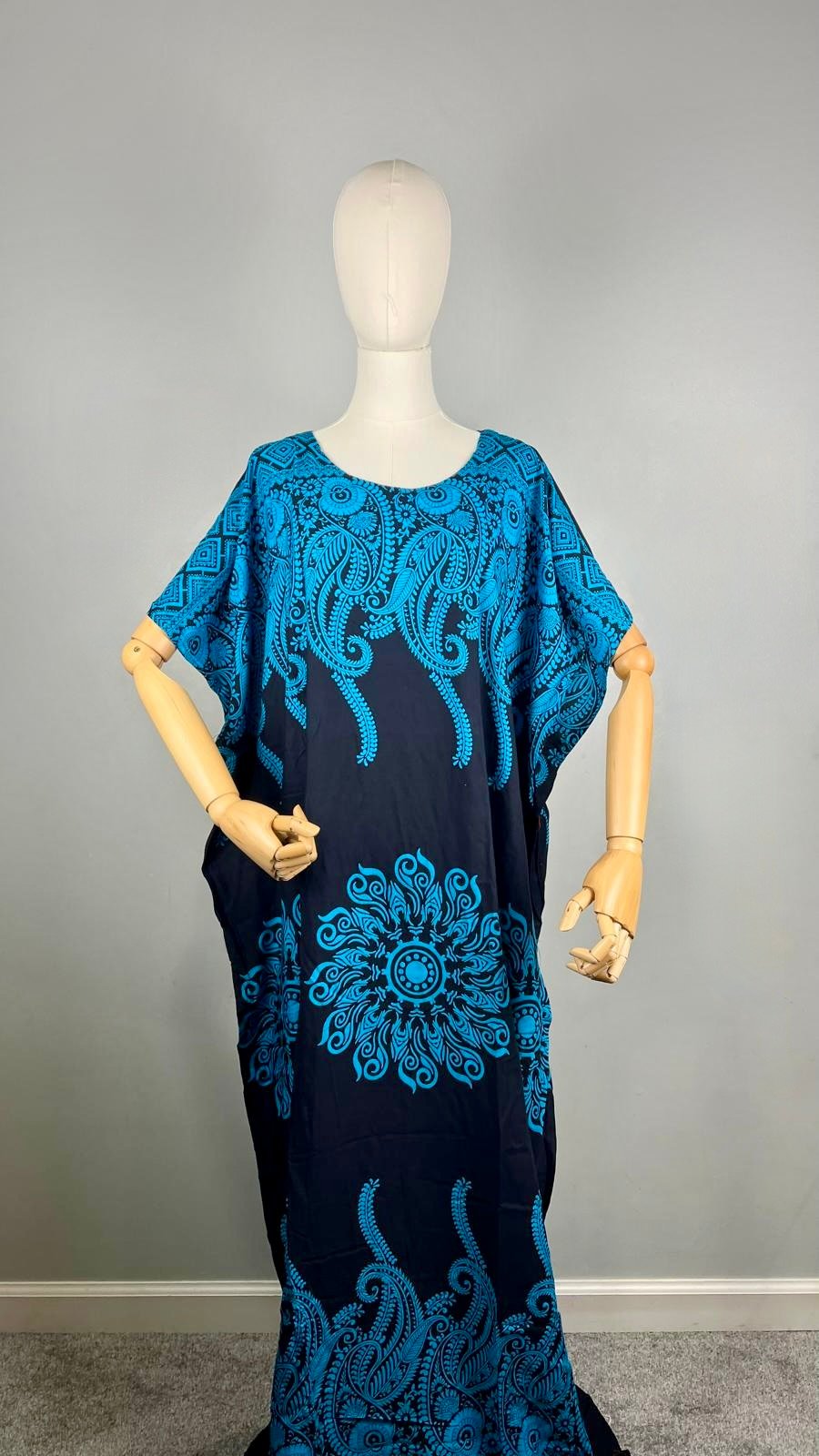 Premium Rayon Batik Maxi Dress and Large Scarf Set (Paisley) - Image 8