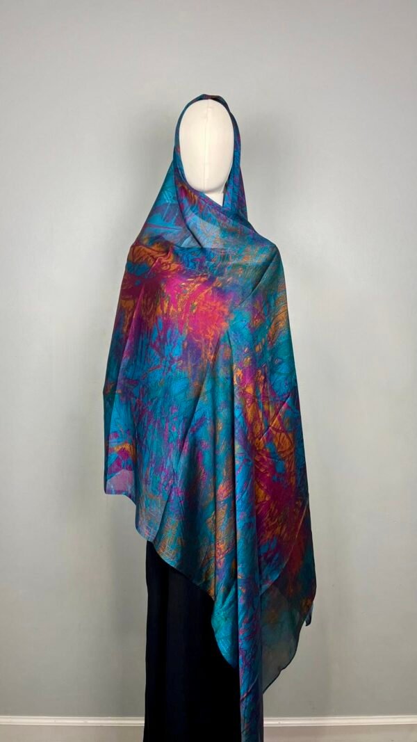 Extra Large Silky Print Hijabs (Tropical Splash) - Image 4