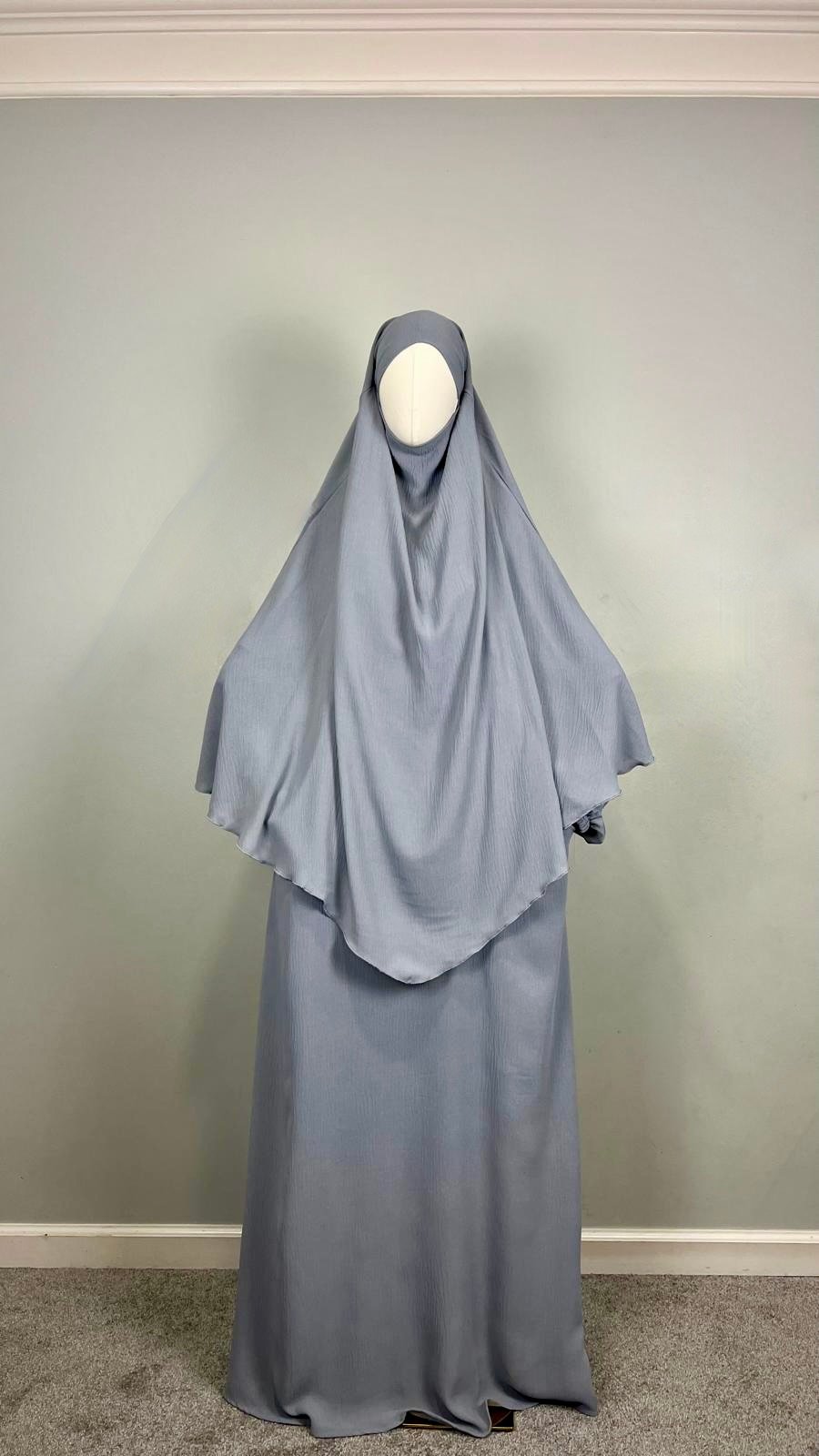 Cey Crush Dubai Abaya and Khimar Set (Light and Airy)