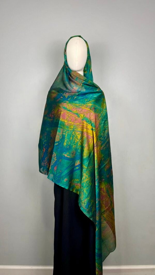 Extra Large Silky Print Hijabs (Tropical Splash) - Image 2