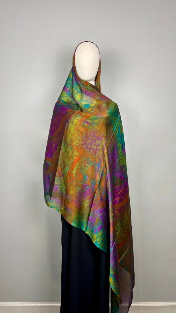 Extra Large Silky Print Hijabs (Tropical Splash) - Image 3